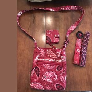 VERA BRADLEY Red Mesa Bandanna Purse Wallet Belt